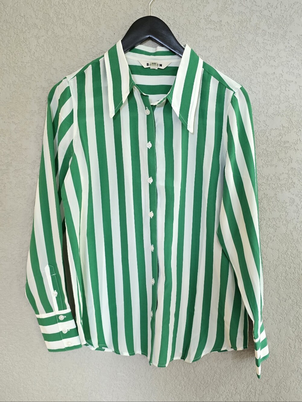 Biden Silk Stripped Button Down Shirt Size  4R